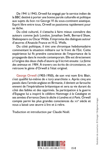 Chroniques du temps de la guerre - George ORWELL, Claude Noël - BELLES LETTRES